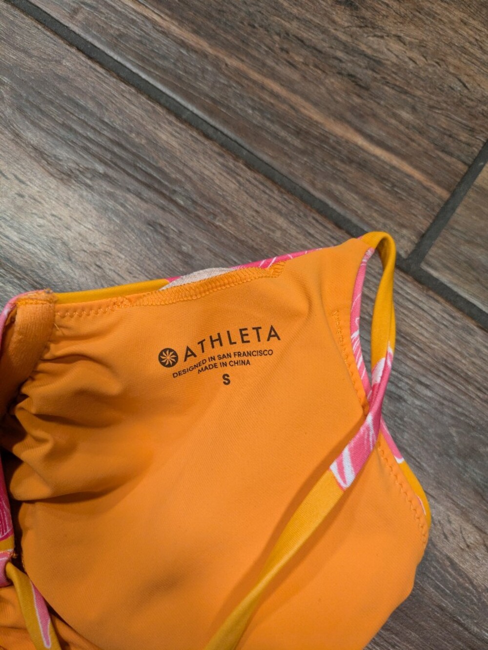 Athleta Yellow and Pink Floral One-Piece Cutout Swimsuit - Picture 4 of 4